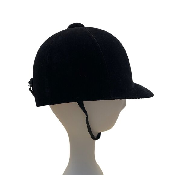 Vintage Westbury Hunt Cap Equestrian Riding Helmet Black Velvet Size 7 3/8 - 60 - Picture 1 of 12